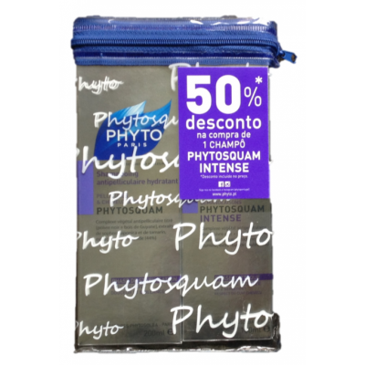 Phyto Phytosquam Intense champô + hidratante champô + bolsa com Desconto de 50%