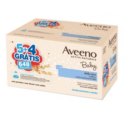 Aveeno Baby Pack Toalhitas 9 x 72 Unidade(s) com Oferta