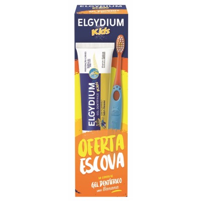 Elgydium Kids Back to School Gel dentífrico banana 2A-6A 50 ml com Oferta de Escova de dentes