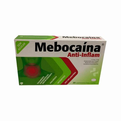 Mebocaína Anti-Inflam, 1,2/3 mg x 20 comp chupar