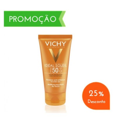 Vichy Idéal Soleil Creme Toque Seco SPF50 50 ml com Desconto de 25%
