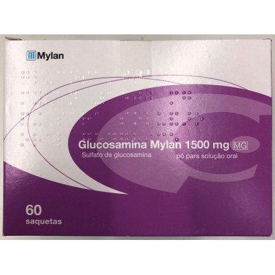 Glucosamina Mylan MG, 1500 mg x 60 pó sol oral saq