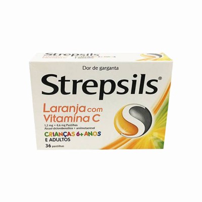 Strepsils Laranja com Vitamina C, 1,2/0,6 mg x 36 pst