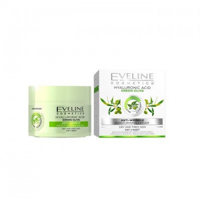 Eveline Cosmetics Creme Hidratante Anti-Rugas com Ácido Hialurónico para Peles Secas 50ml