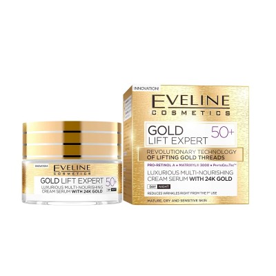 Eveline Cosmetics Gold Lift Expert Creme Multi-Nutritivo Anti-Rugas 50+ 50ml