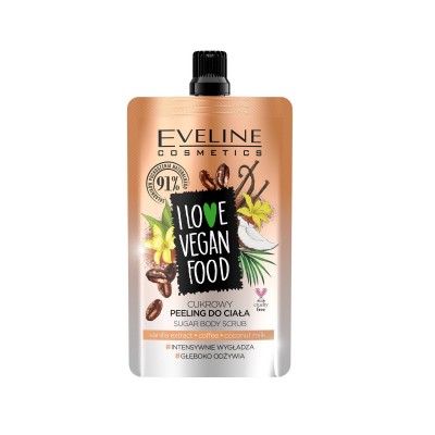Eveline Cosmetics I Love Vegan Food Esfoliante Corporal de Açúcar com Extrato de Baunilha