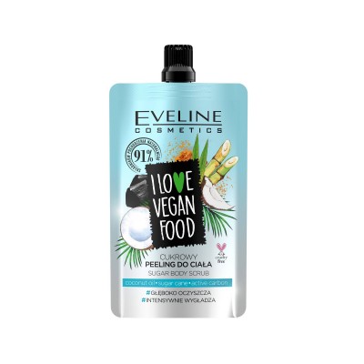 Eveline Cosmetics I Love Vegan Food Esfoliante Corporal de Açúcar com Óleo de Coco