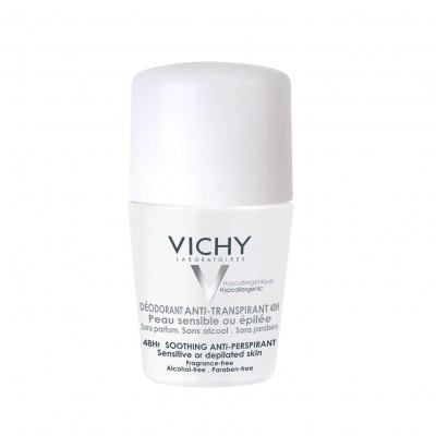 Vichy Desodorizante Roll-On Suavizante 48h para Peles Sensíveis ou Depiladas 50ml