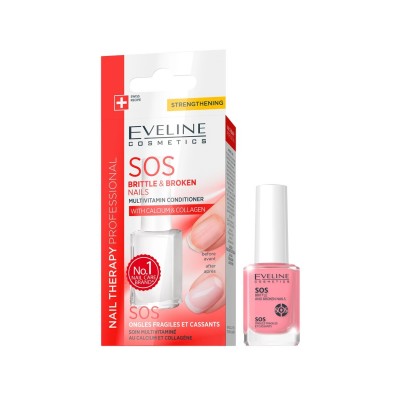 Eveline Cosmetics Nail Therapy Verniz Multivitamínico SOS para Unhas Frágeis e Partidas 12ml