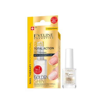 Eveline Cosmetics Nail Therapy Golden Shine Verniz Condicionador para Unhas 8 em 1 12ml