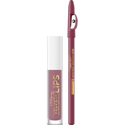 Eveline Cosmetics OH! My Lips Nº13 Batom Líquido Matte em Gloss + Lápis Delineador Coffret