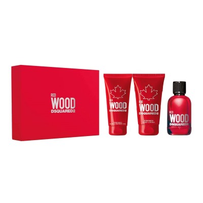 Dsquared2 Red Wood pour Femme Coffret Eau de Toilette 50ml + Body Lotion 50ml + Shower Gel 50ml Coffret