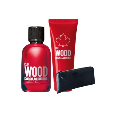 Dsquared2 Red Wood pour Femme Coffret Eau de Toilette 100ml + Shower Gel 100ml + Nécessaire